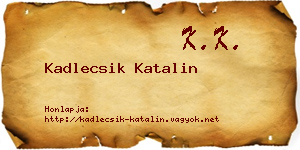 Kadlecsik Katalin névjegykártya