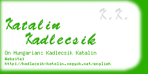 katalin kadlecsik business card